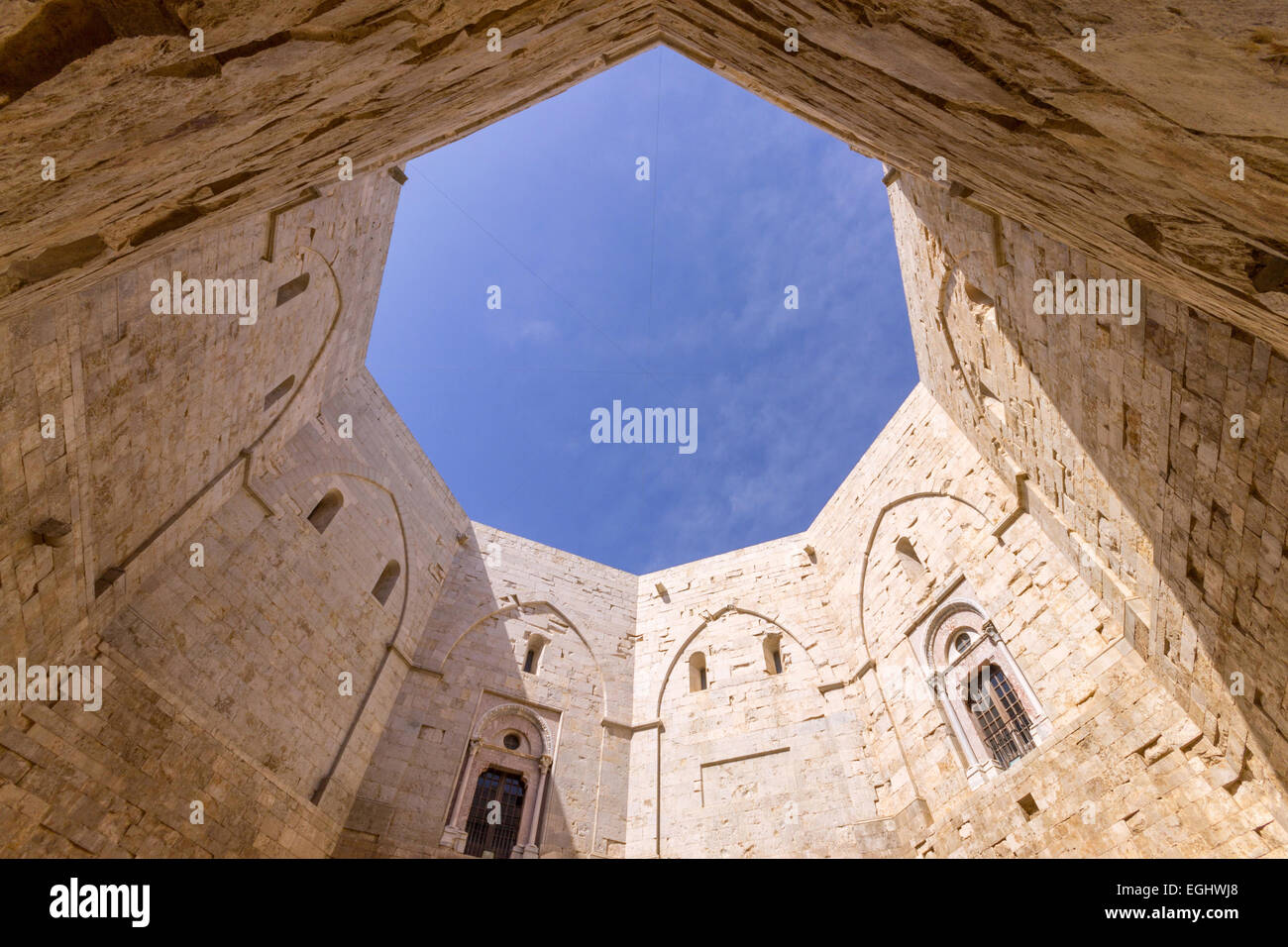 L'Italia, Puglia, Andria, Castel del Monte indoor Foto Stock