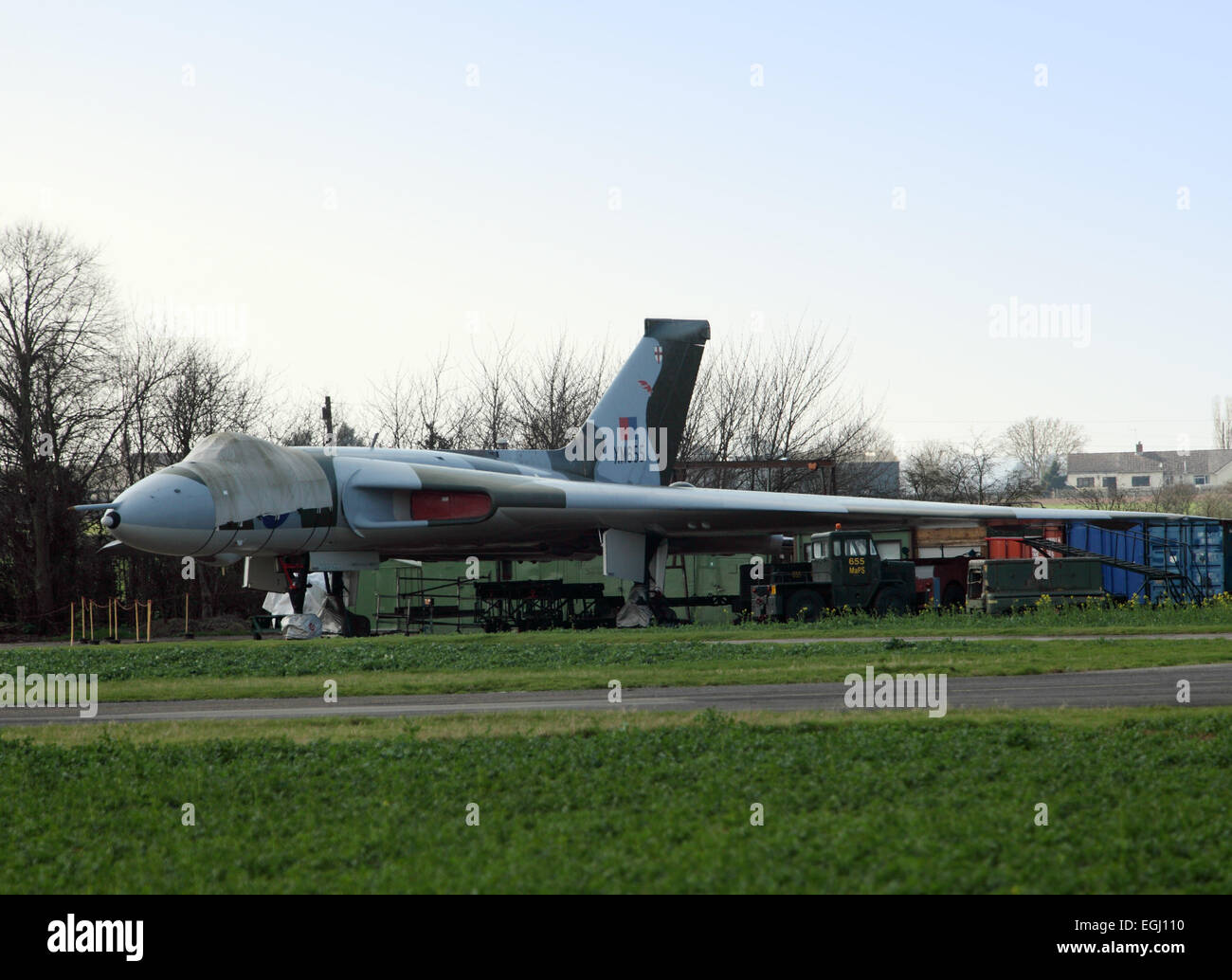 Bombardiere Vulcan a Wellesbourne museo di guerra. Mountford aeroporto, Wellesbourne, Warks, Inghilterra Foto Stock