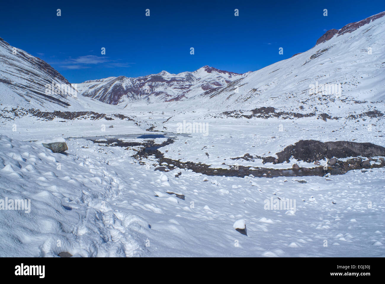 Vista panoramica dell'Ausangate in alta quota di south american Ande del Perù Foto Stock