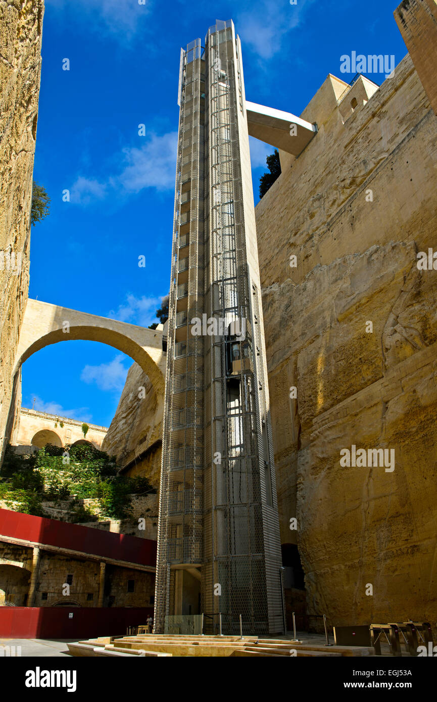 Il sollevamento Barrakka, Valletta, Malta Foto Stock