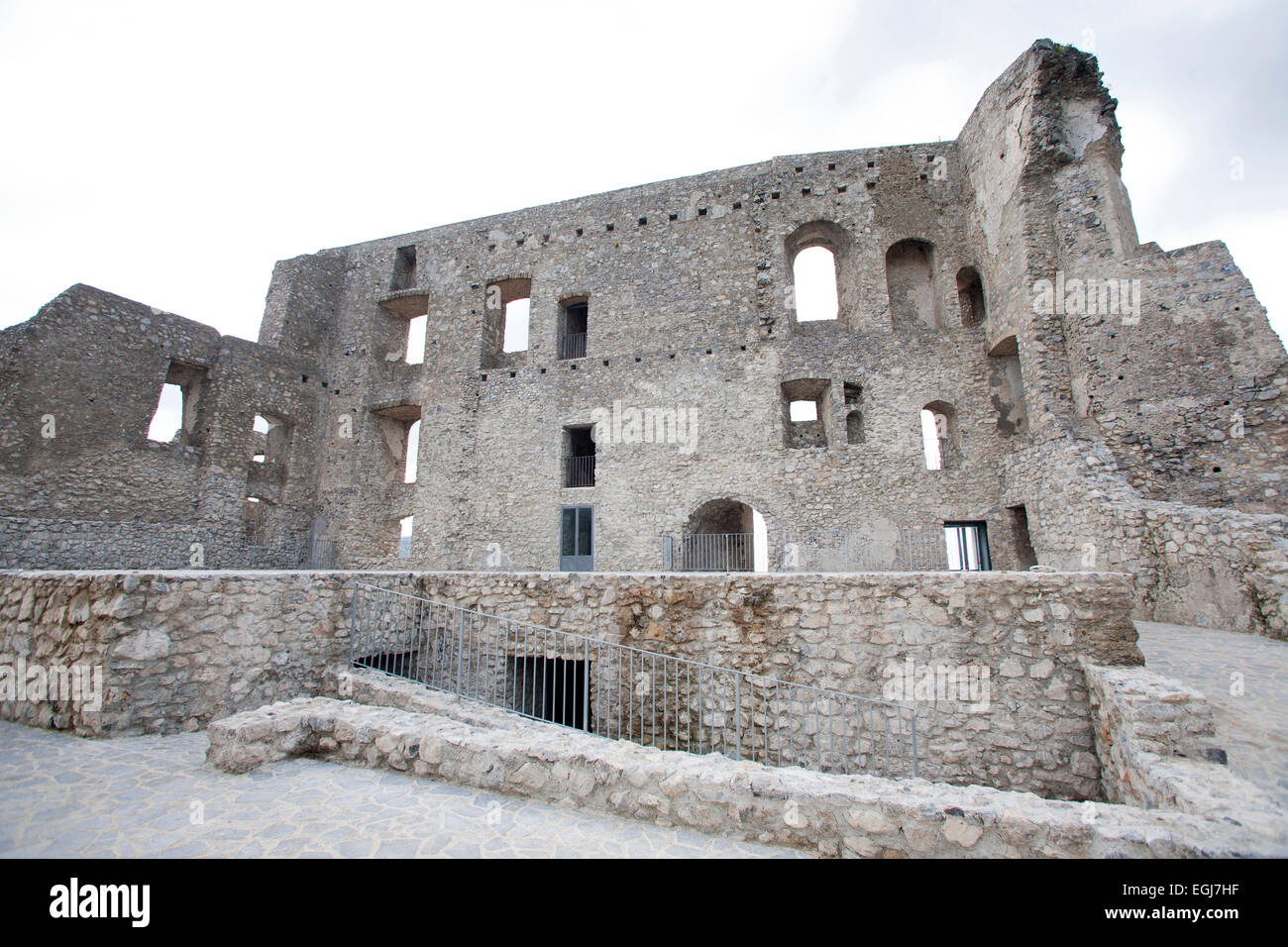 Norman-castello svevo, Morano Calabro village, il parco nazionale del Pollino, Sila, calabria, Italia, Europa Foto Stock