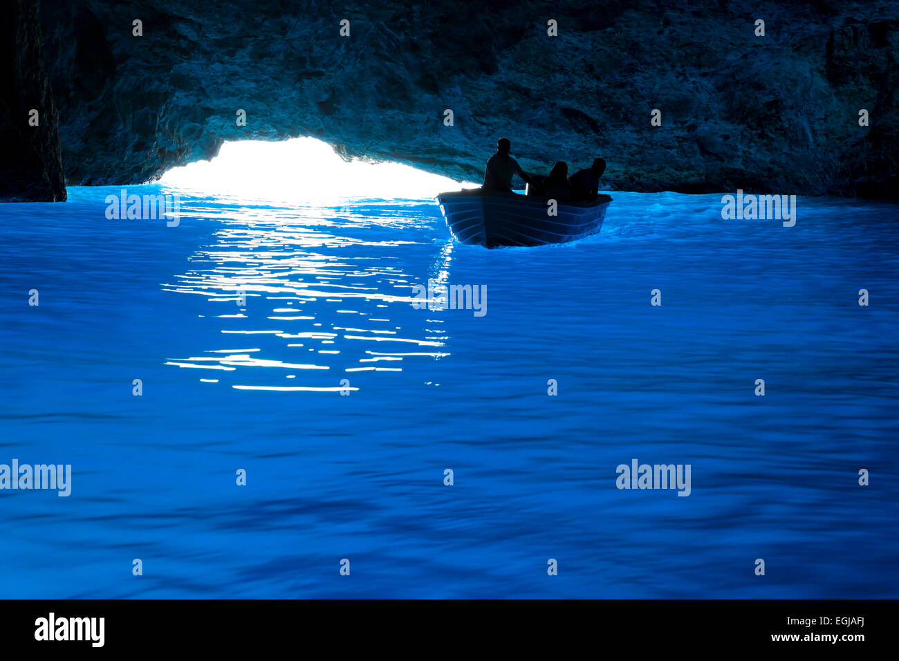 La Grotta Blu (Galazio Spileo), Kastellorizo (Meis), Dodecaneso, isole greche, Grecia, Europa Foto Stock