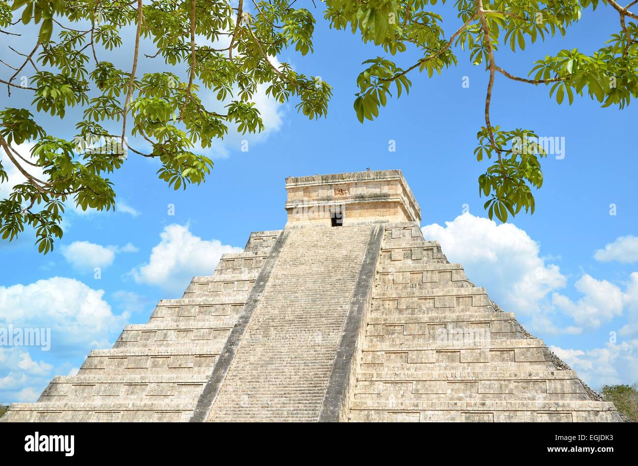 Chichen Itza Kukulkan Tempio Piramide Messico Foto Stock
