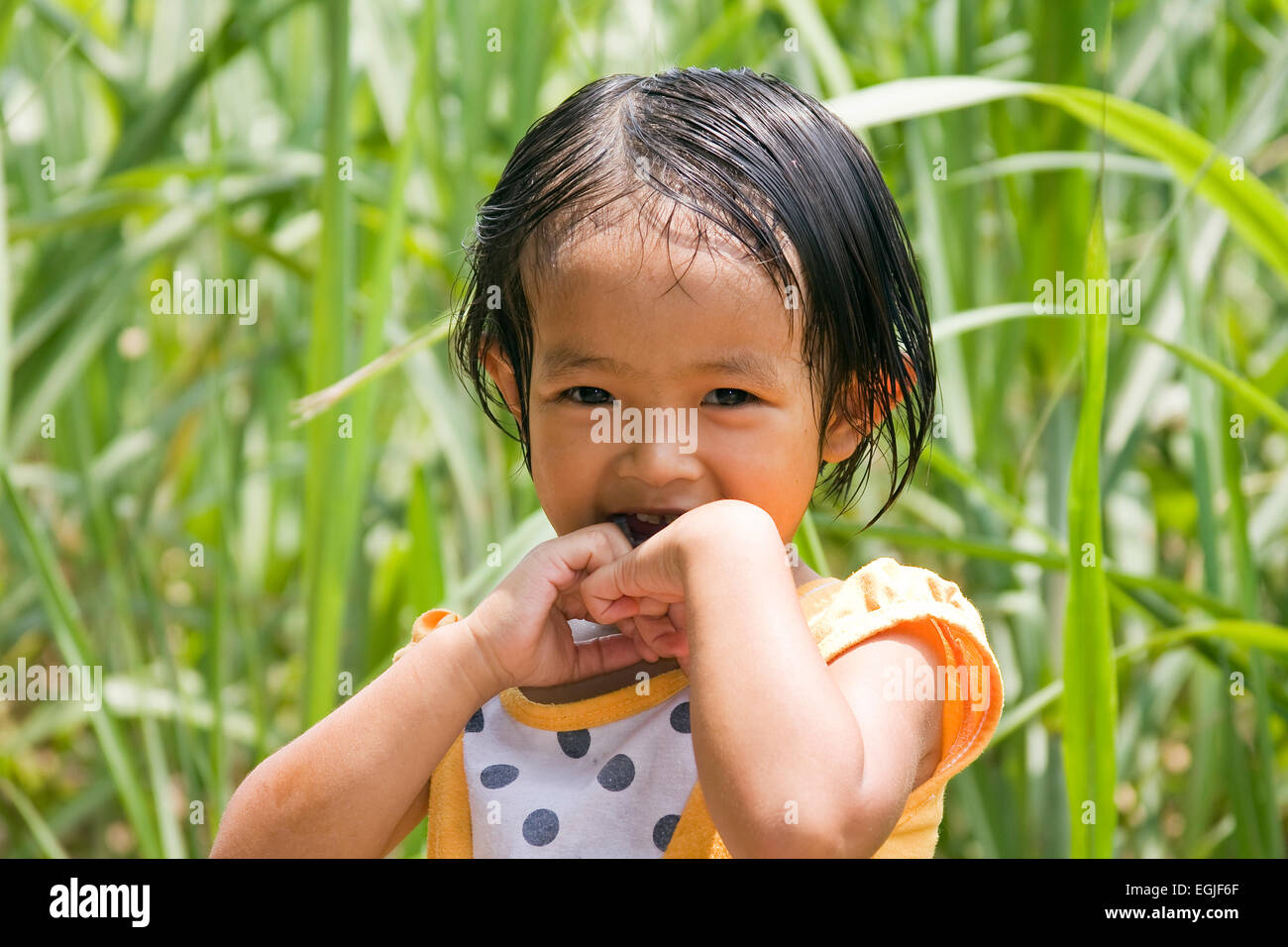 Piccola ragazza vietnamita ritratto Vietnam Asia Foto Stock