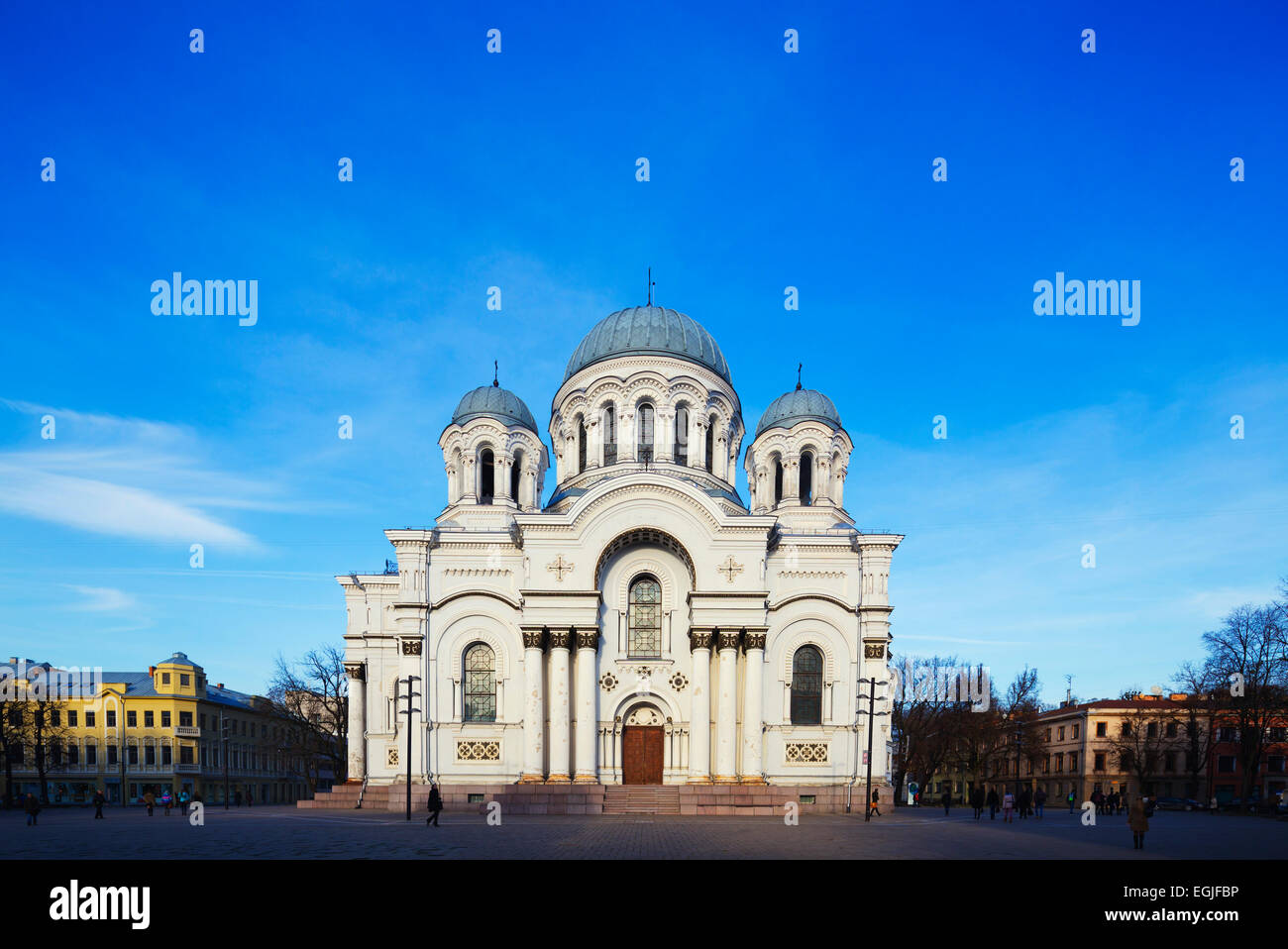 Europa, Stati baltici Lituania, Kaunas, San Michele Arcangelo la chiesa cattolica romana, stile Neo-Byzantine Foto Stock