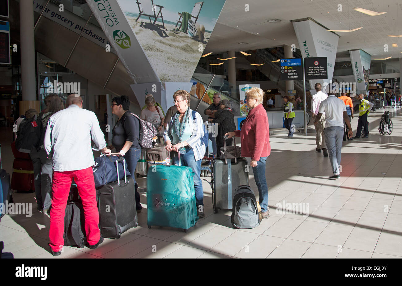 Incontrare e salutare area all'Aeroporto Internazionale di Città del Capo Sud Africa Foto Stock