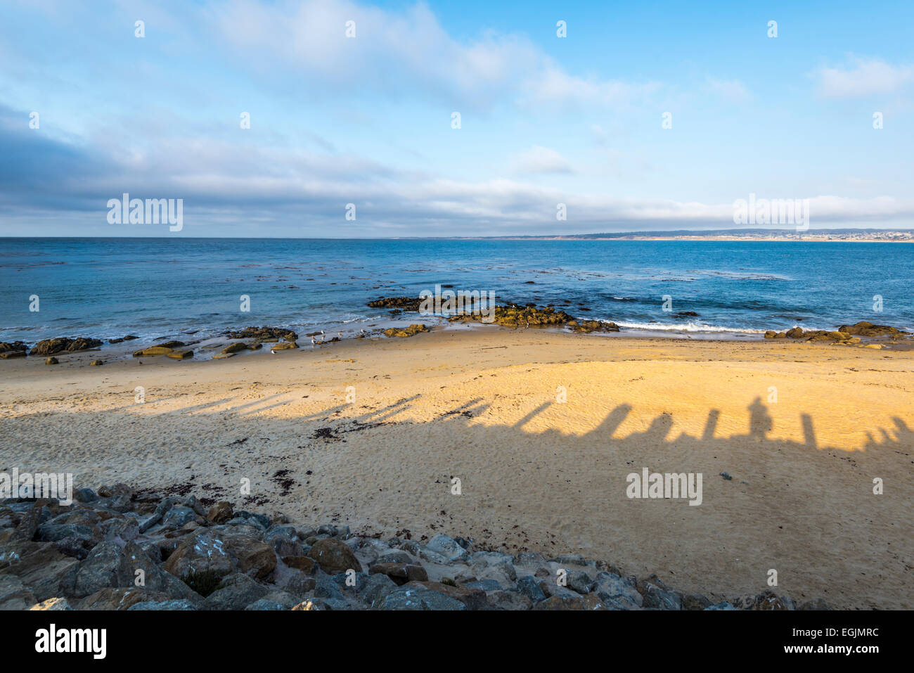 Vista di San Carlos Beach. Monterey, California, Stati Uniti. Foto Stock