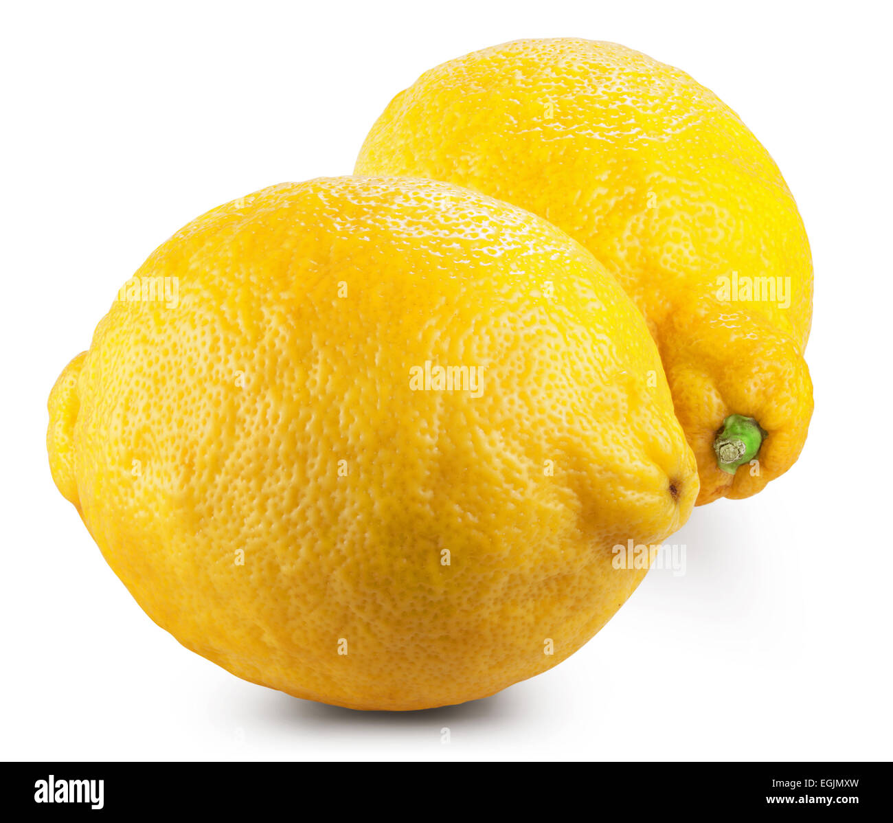 Limone fresco su sfondo bianco. Tracciato di ritaglio Foto Stock