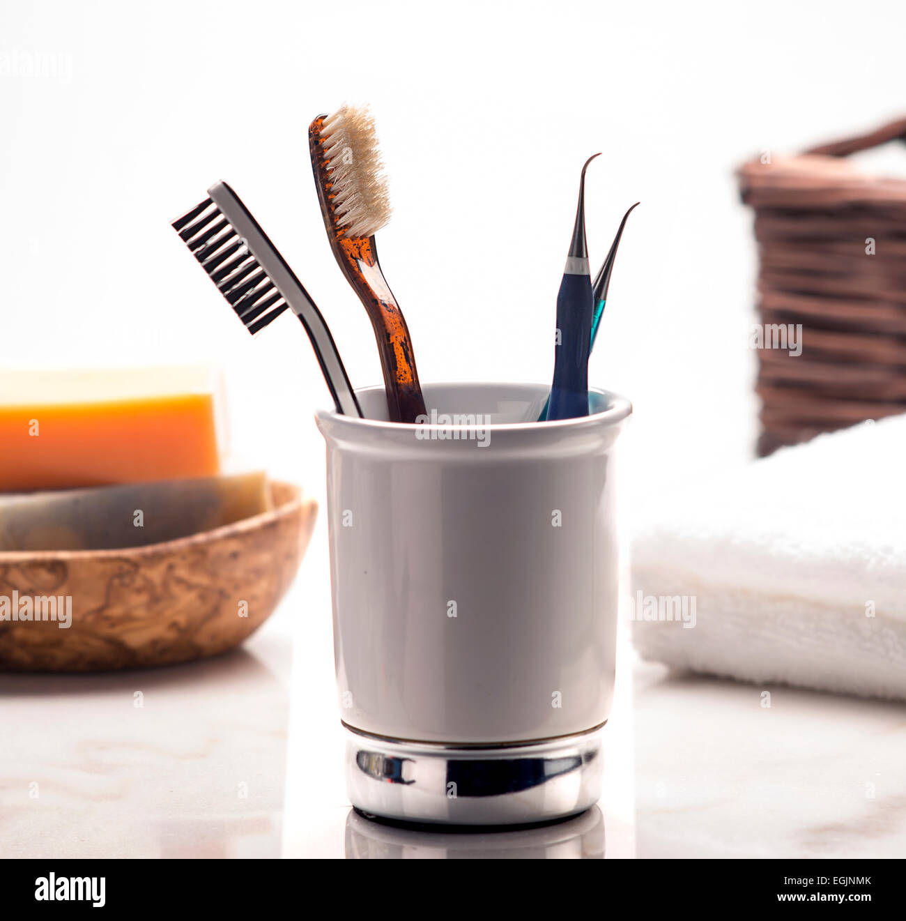 spazzolini da denti Foto Stock