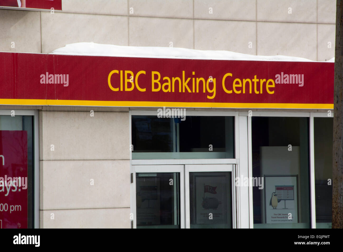 CIBC centro bancario segno su un ramo di vendita al dettaglio a Toronto in Canada Foto Stock