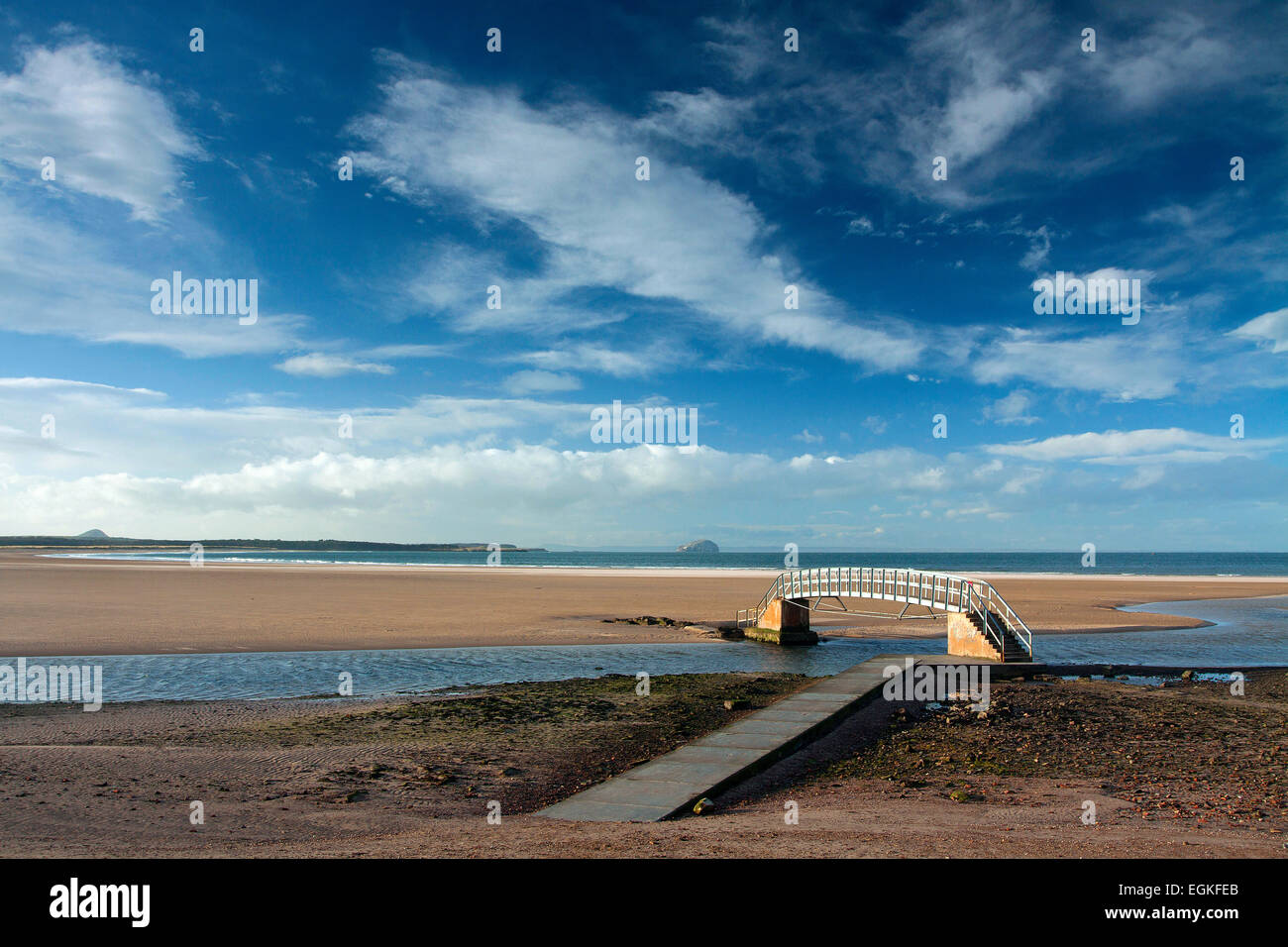 Il ponte a nulla, Belhaven Bay, John Muir Country Park, Dunbar, East Lothian Foto Stock