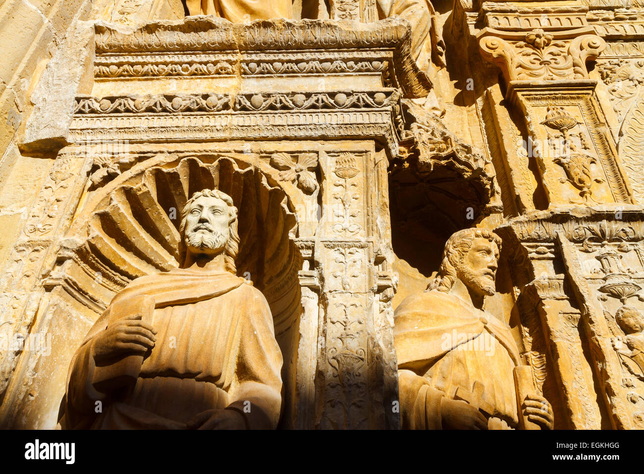 Plateresque anteriore nel Santo Tomas Apostol chiesa (Felipe Vigarny lavoro). Haro. La Rioja. La Spagna, l'Europa. Foto Stock