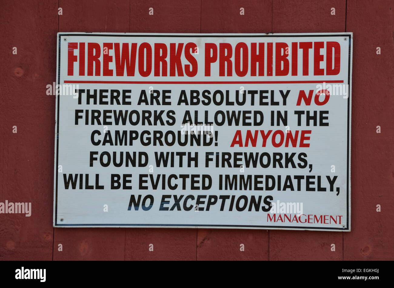 Fire opere segno vietata Foto Stock