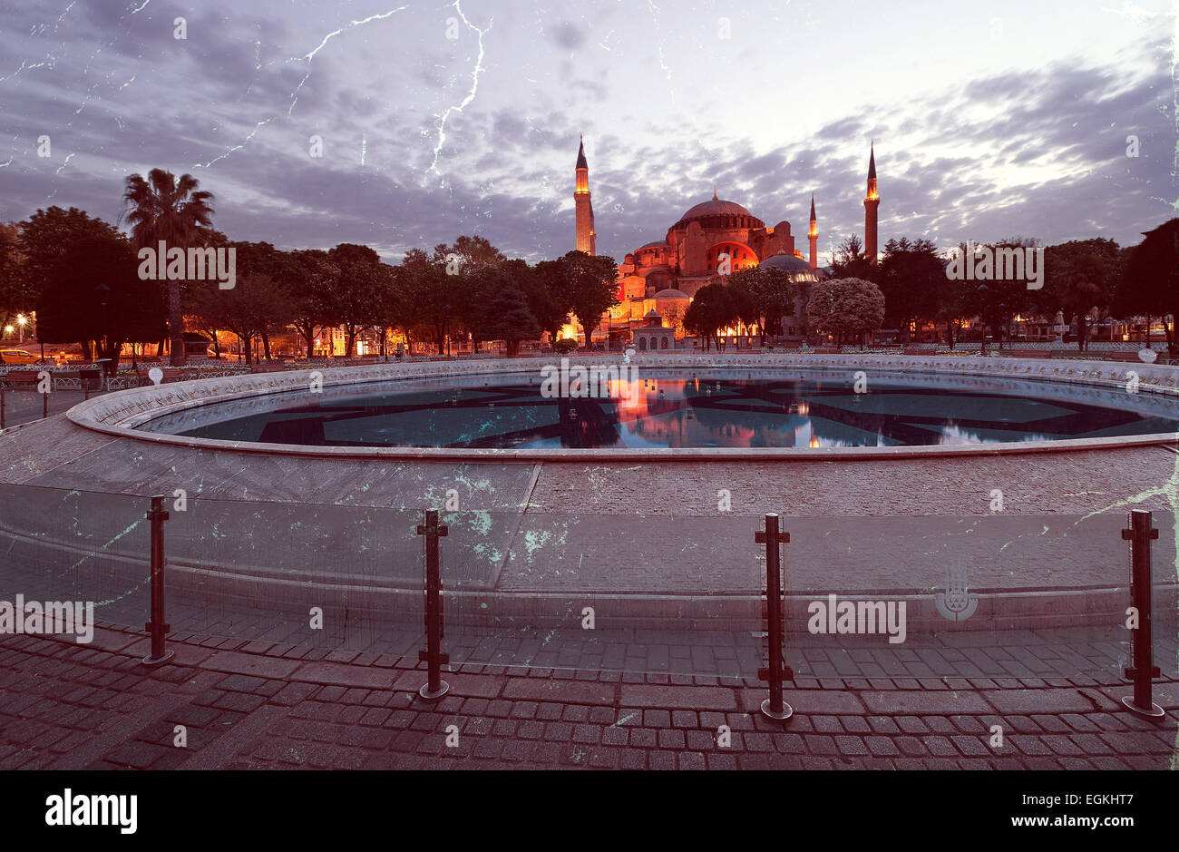 In stile retrò Foto di Santa Sofia chiesa ad Istanbul in Turchia Foto Stock
