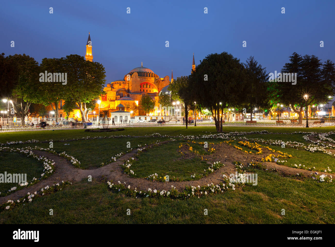 La basilica di Santa Sofia (Hagia Sophia) la chiesa, la moschea e il museo ad Istanbul in Turchia Foto Stock