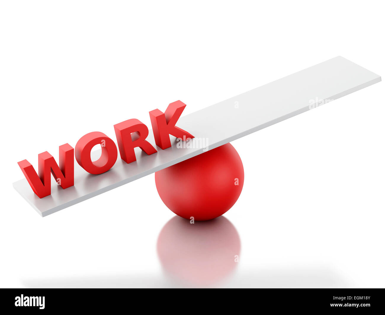 3D renderer immagine. Lavorare su un equilibrio. Successo nel lavoro. Isolato sfondo bianco Foto Stock