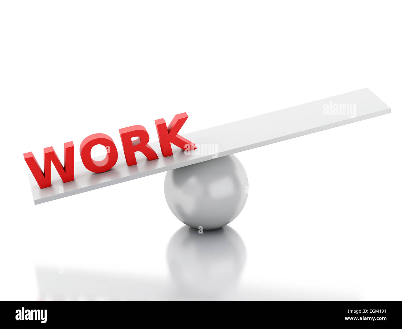 3D renderer immagine. Lavorare su un equilibrio. Successo nel lavoro. Isolato sfondo bianco Foto Stock