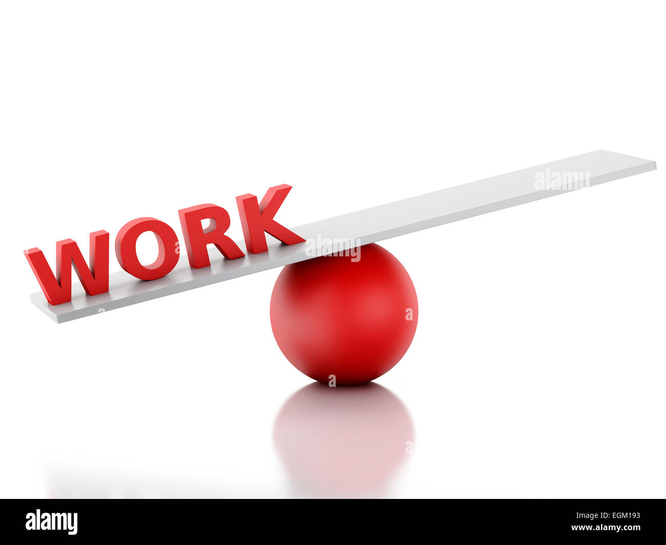 3D renderer immagine. Lavorare su un equilibrio. Successo nel lavoro. Isolato sfondo bianco Foto Stock