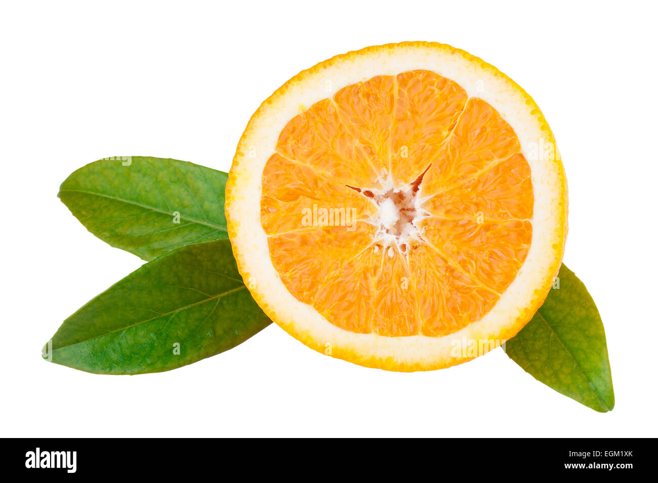 La metà di frutta di arancia Foto Stock