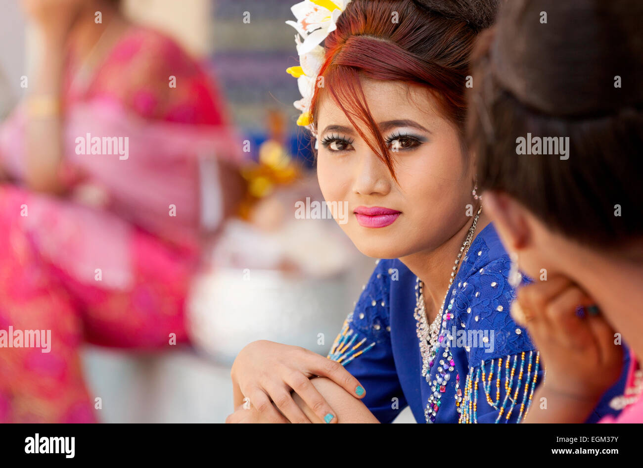 Bellissima giovane donna birmana, Mandalay Myanmar ( Birmania ), Asia Foto Stock