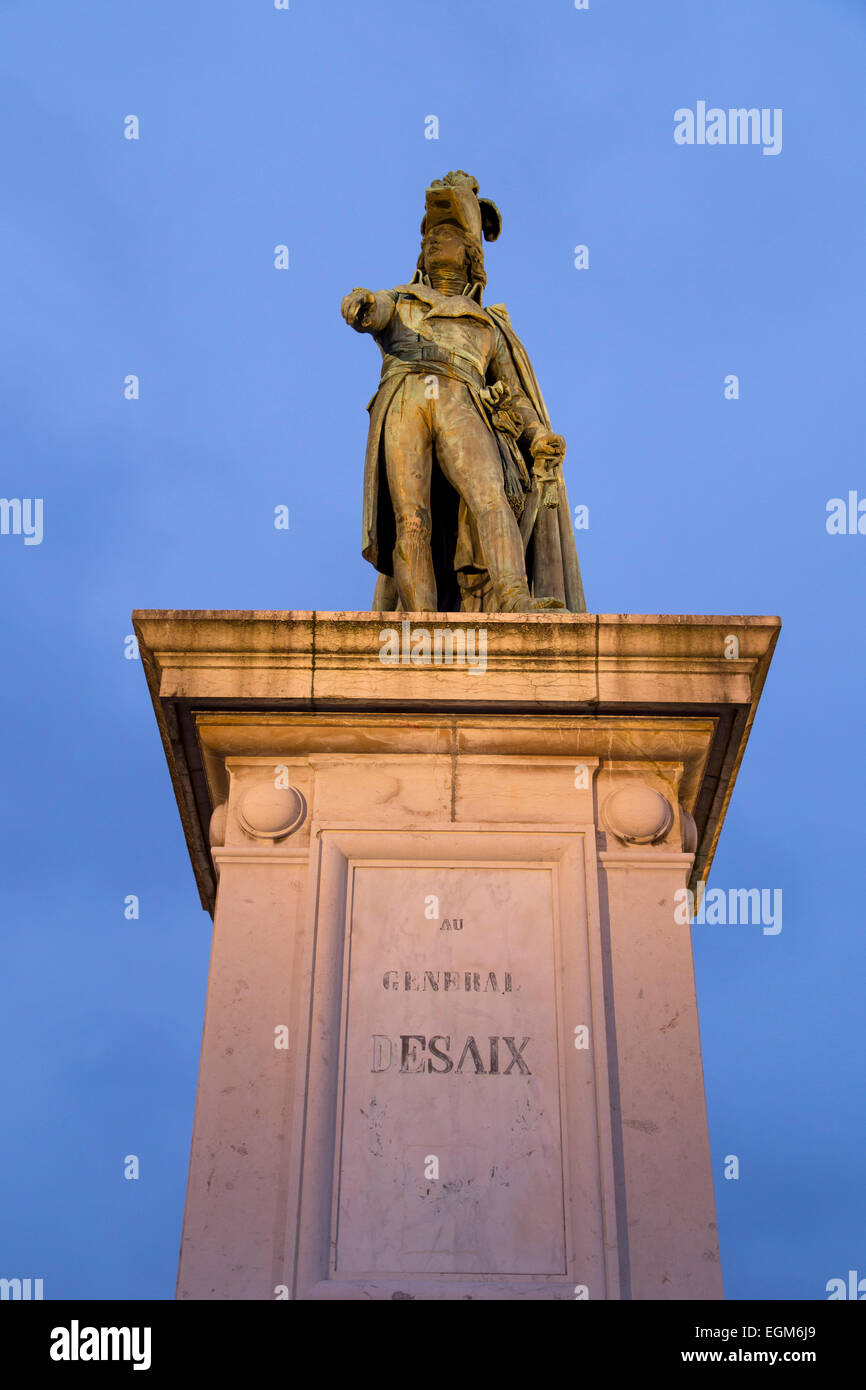 Generale Desaix statua a Place de Jaude, Clermont-Ferrand, Francia Foto Stock