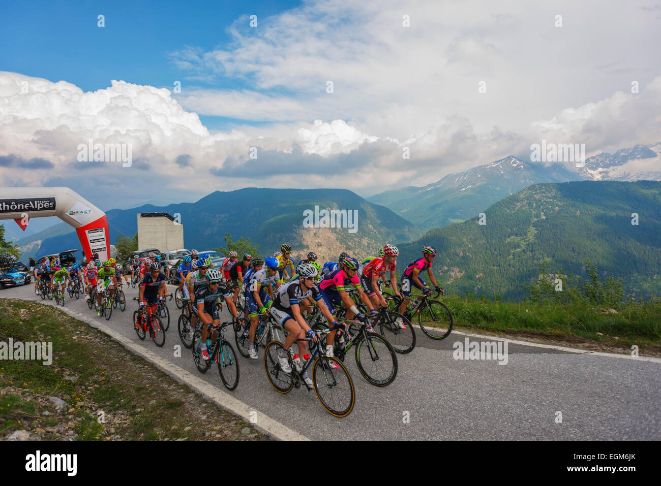 L'Europa, la Svizzera, il Criterium du Dauphine 2014 professional bike race Foto Stock