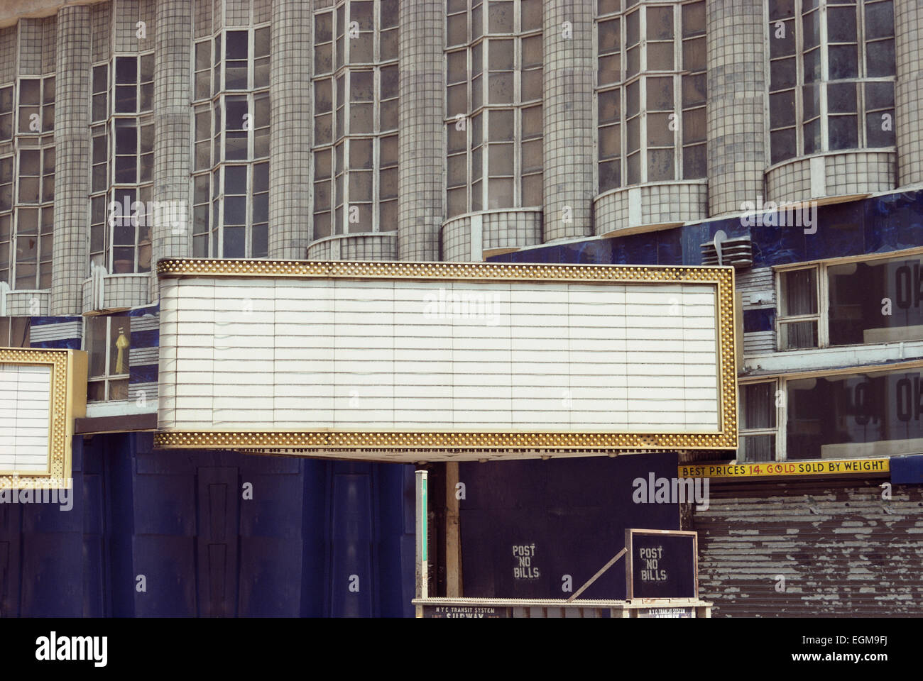 Blank Theatre Marquee Foto Stock