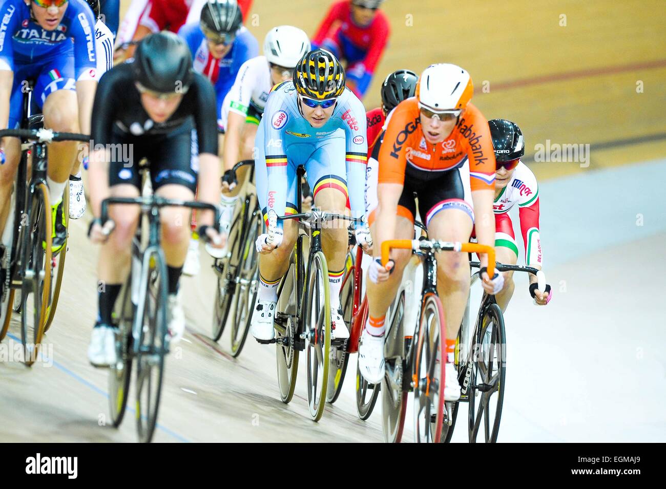 Jolien D Hoore - 22.02.2015 - Championnats du Monde 2015 de cyclisme sur pista - Saint Quentin en Yvelines.Photo : Andre Ferreira/Icona Sport Foto Stock