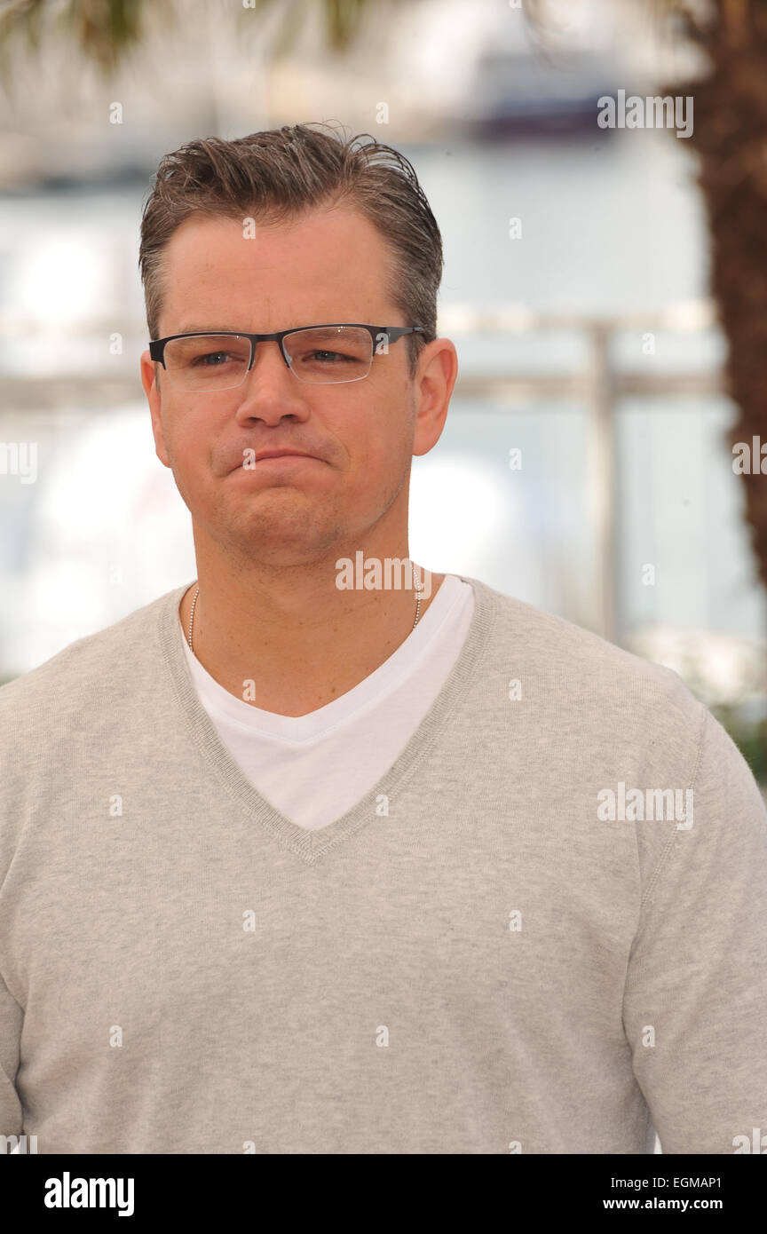 CANNES, Francia - 21 Maggio 2013: Matt Damon in photocall per il suo film "Dietro i candelabri' al 66° Festival di Cannes. Foto Stock