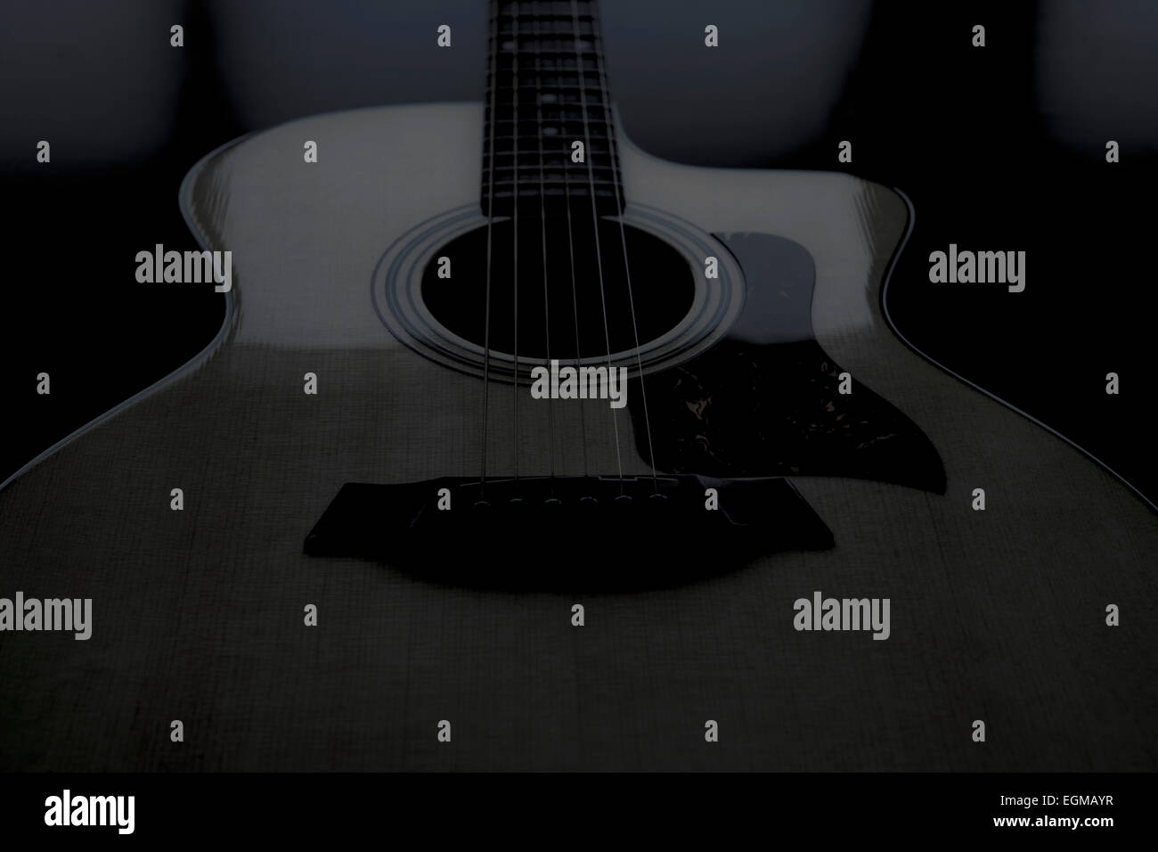 Chitarra acustica, Moody dettaglio Foto Stock