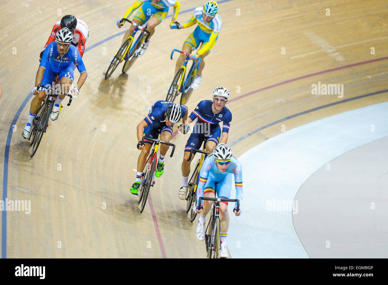 Bryan Coquard/Morgan Kneisky - 22.02.2015 - Championnats du Monde 2015 de cyclisme sur pista - Saint Quentin en Yvelines.Photo : Andre Ferreira/Icona Sport Foto Stock
