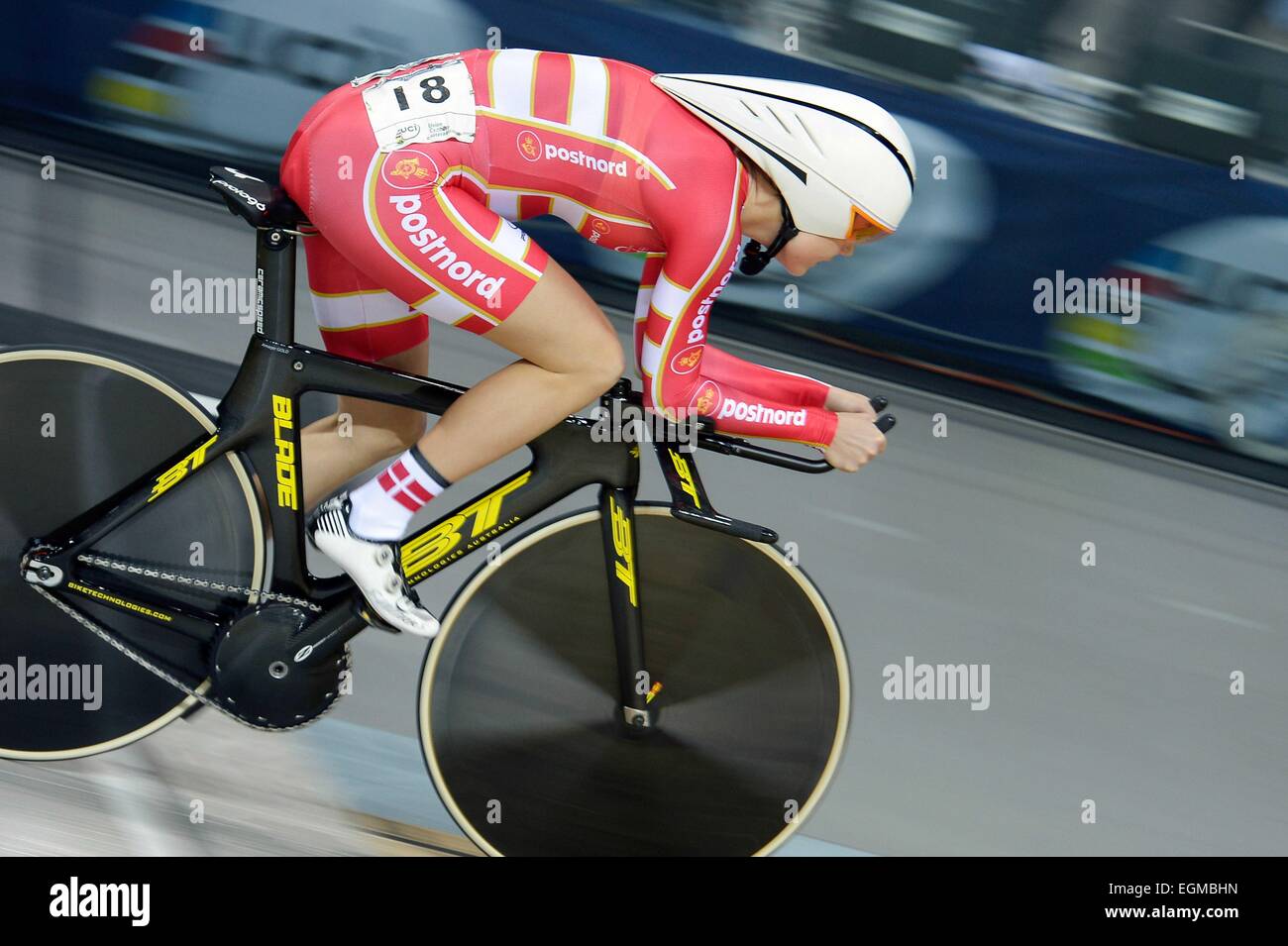 Amalie Dideriksen - 21.02.2015 - Championnats du Monde 2015 de cyclisme sur pista - Saint Quentin en Yvelines.Photo : Andre Ferreira/Icona Sport Foto Stock