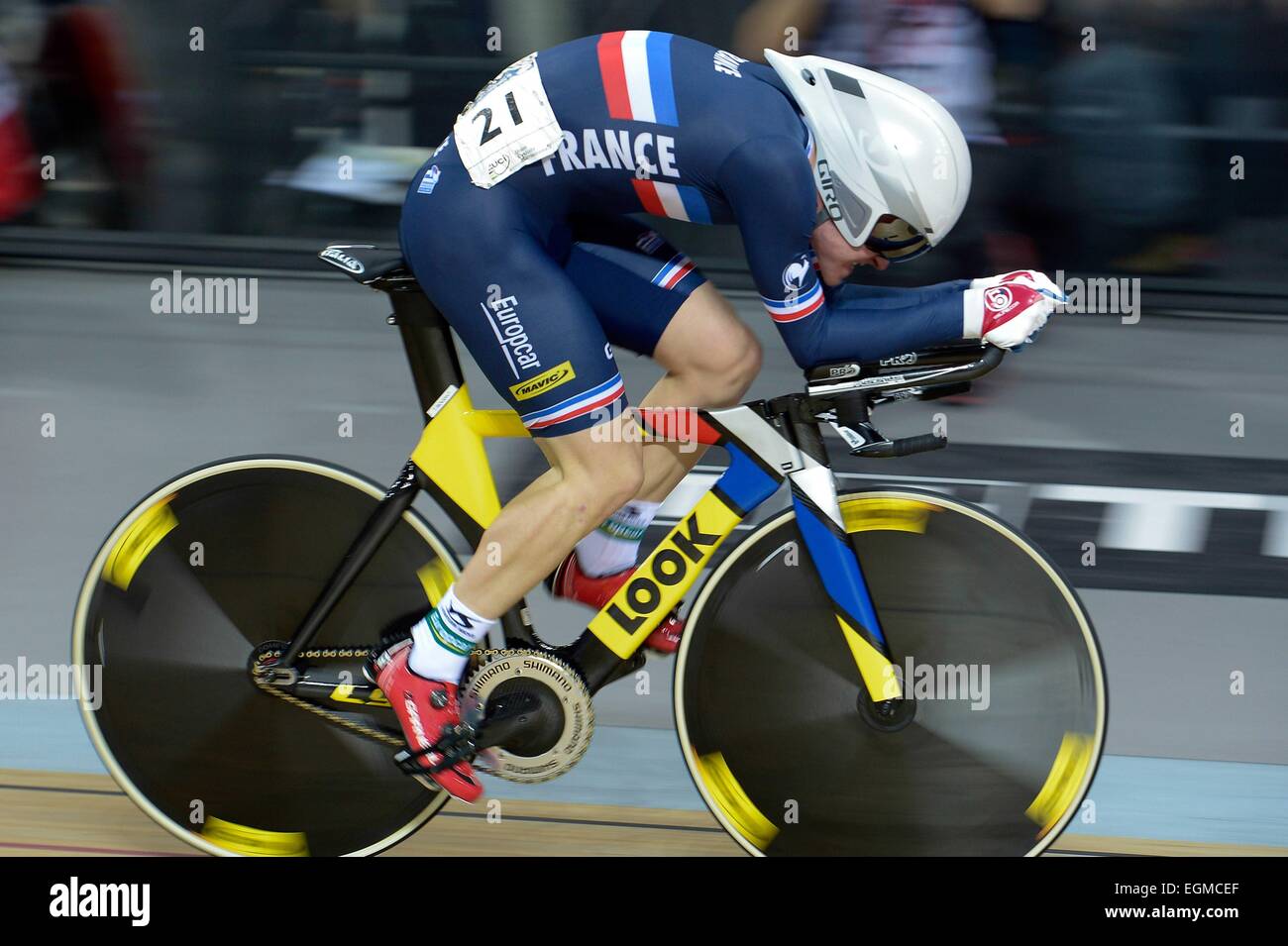 Thomas Boudat - 21.02.2015 - Championnats du Monde 2015 de cyclisme sur pista - Saint Quentin en Yvelines.Photo : Andre Ferreira/Icona Sport Foto Stock