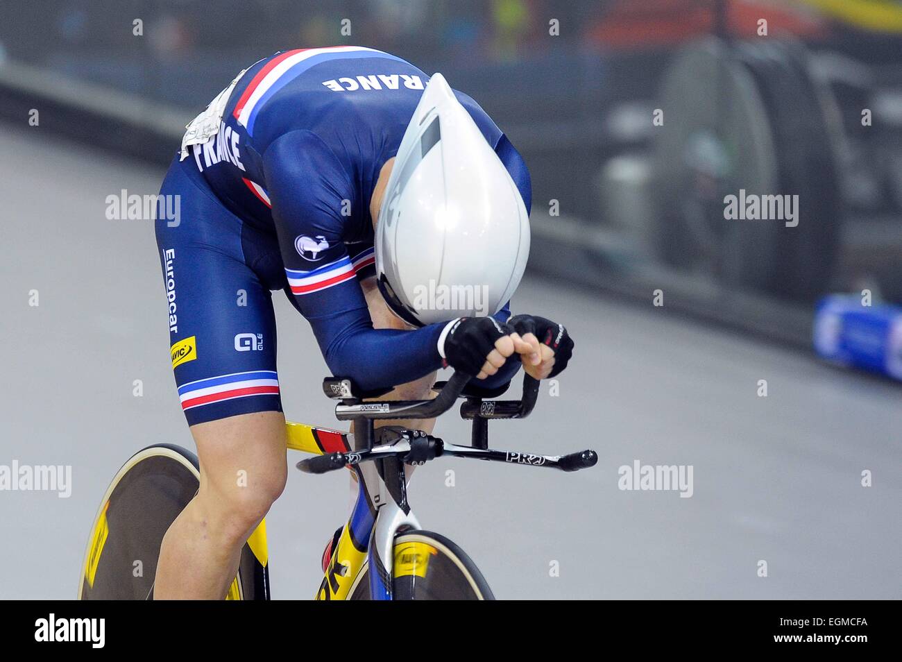 Thomas Boudat - 20.02.2015 - chilometro - Championnats du Monde 2015 de cyclisme sur pista - Saint Quentin en Yvelines.Photo : Andre Ferreira/Icona Sport Foto Stock