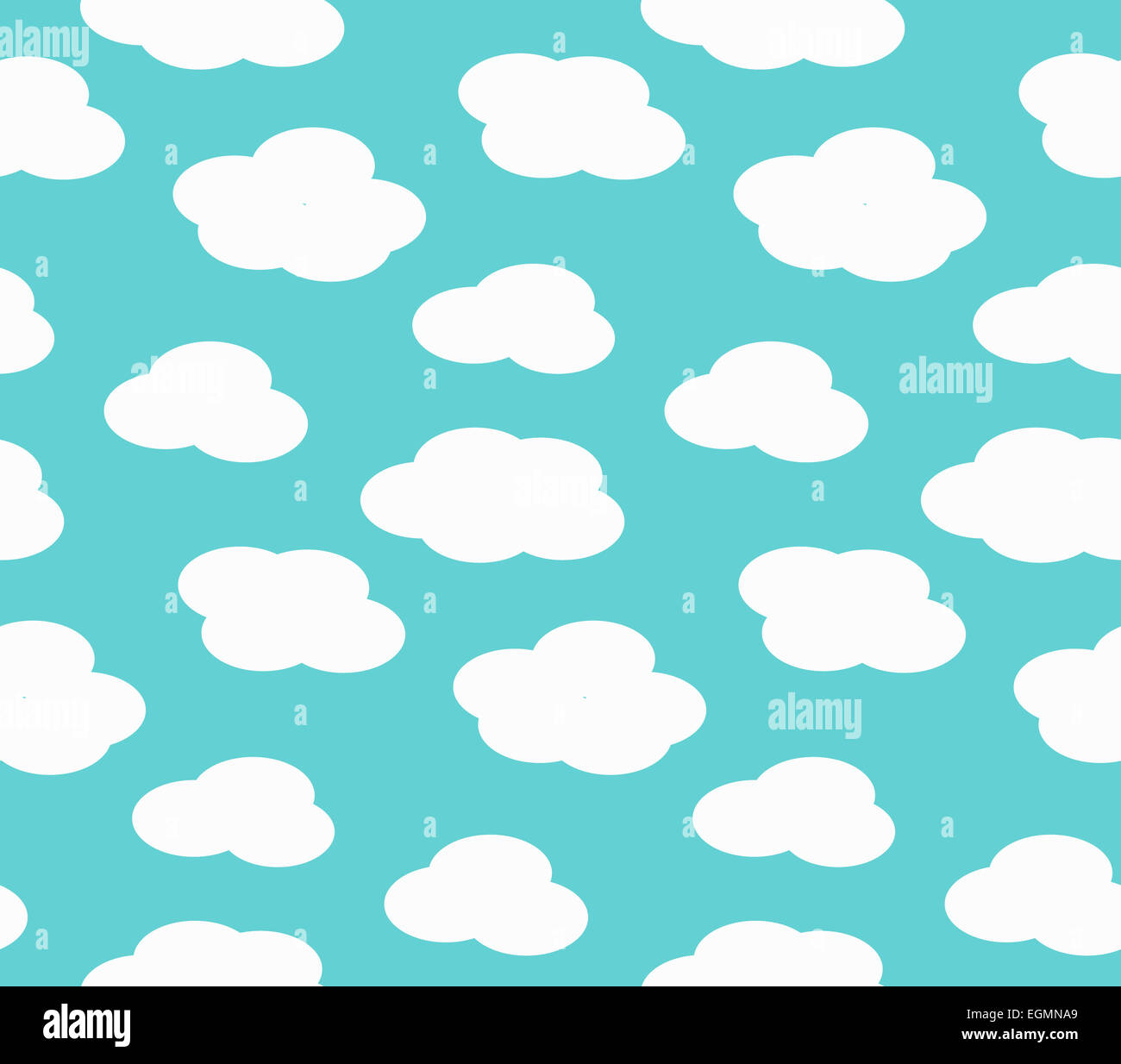 Nuvole bianche Seamles Pattern su sfondo blu Foto Stock