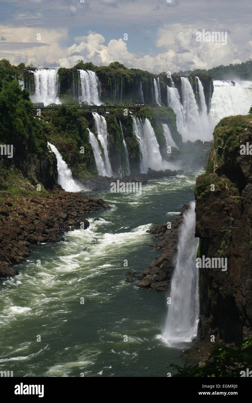 Vista panoramica delle cascate di Iguazu in Argentina Foto Stock