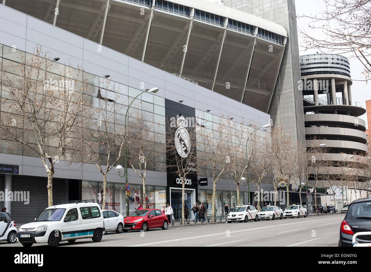 Real Madrid stadio Bernabeu club football shop Foto Stock