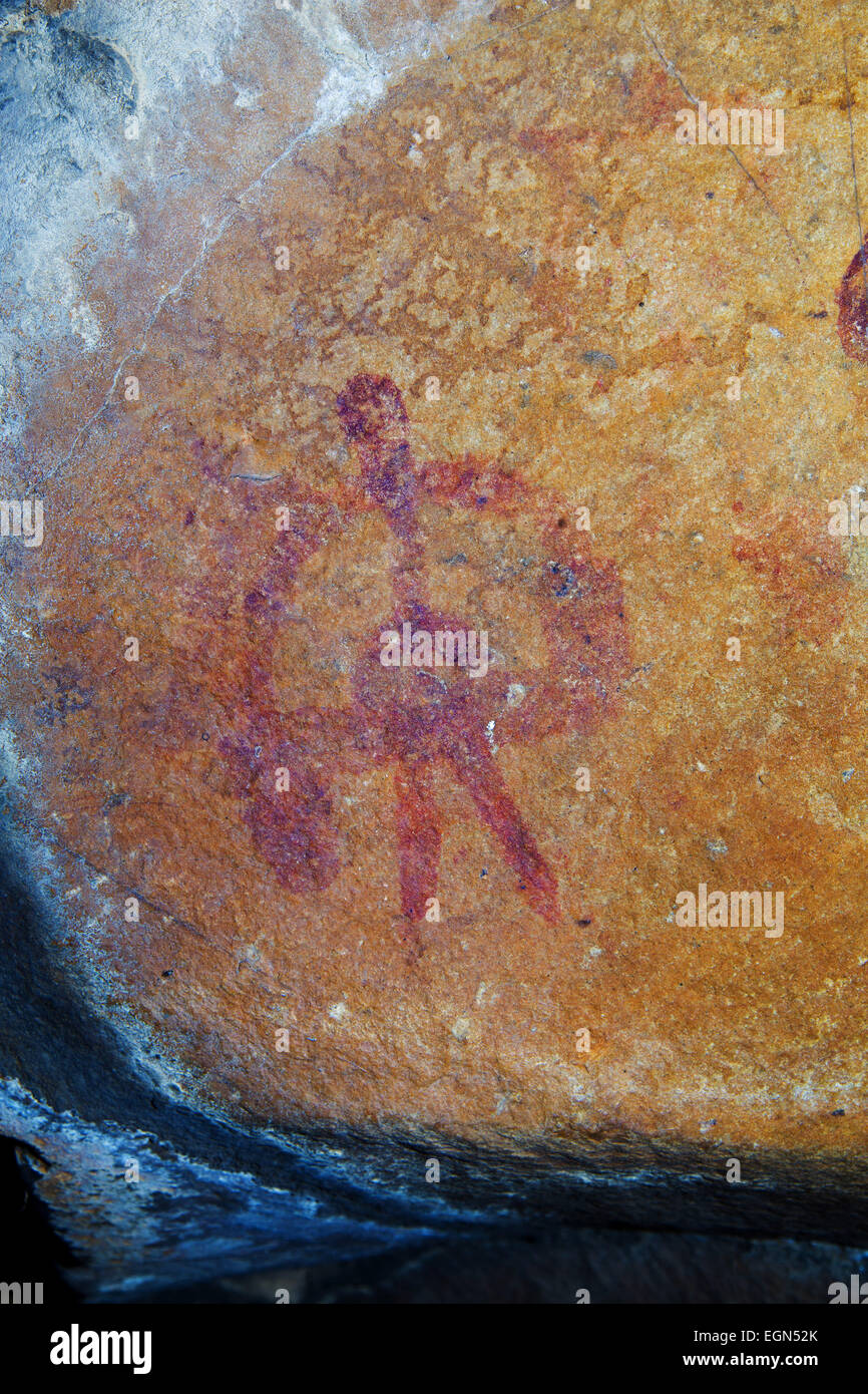 Cassataro riparo e pitture rupestri preistoriche in Sicilia Foto Stock