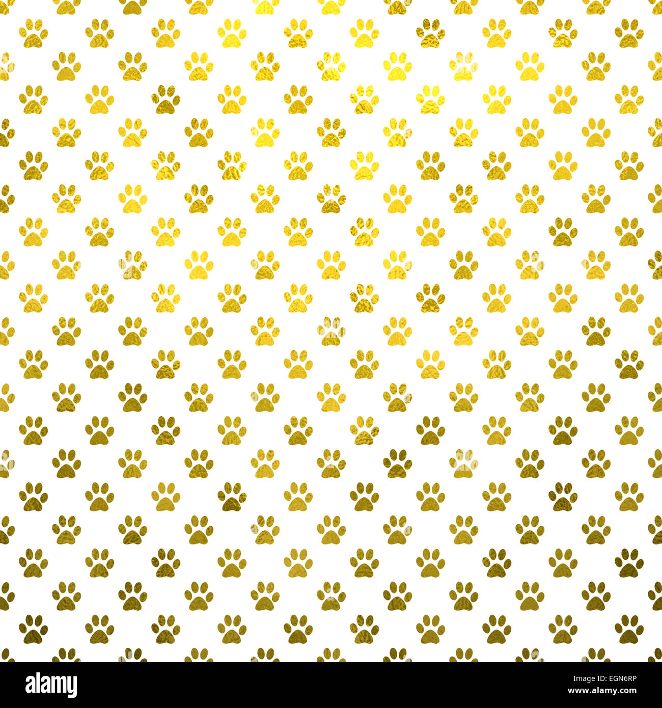 Zampe di cane bianco oro foglia metallica Polka Dot Texture Pattern di sfondo Foto Stock