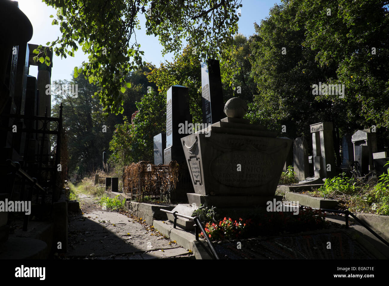 Cimitero ebraico a Varsavia, Polonia Foto Stock