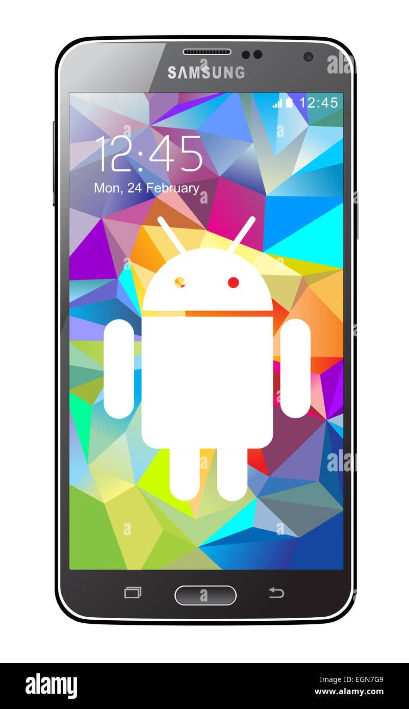 Samsung Galaxy con android sistema operationg Foto Stock