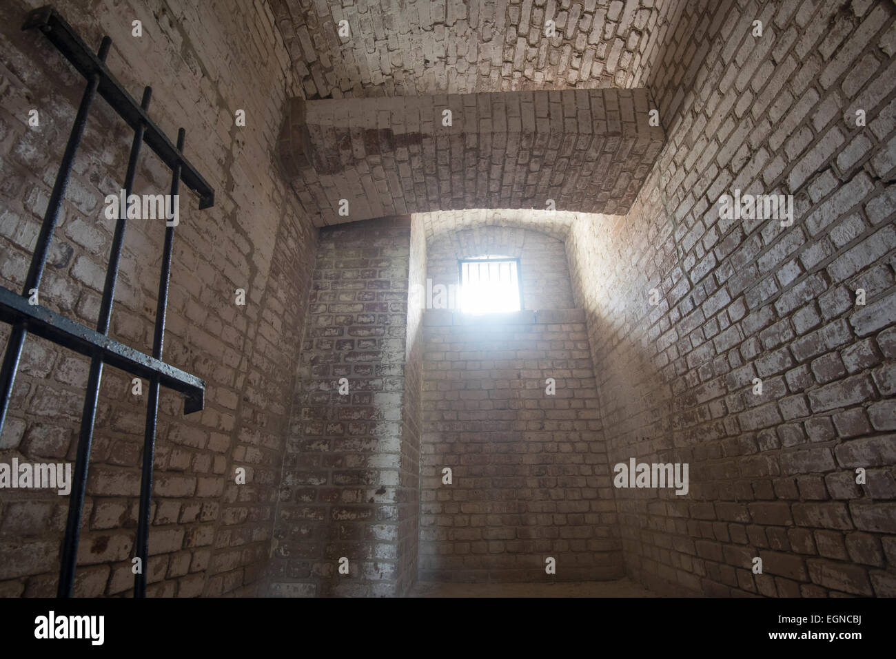 Una cella di prigione a Fort Zachary Taylor State Historic Park, key west, Florida Foto Stock