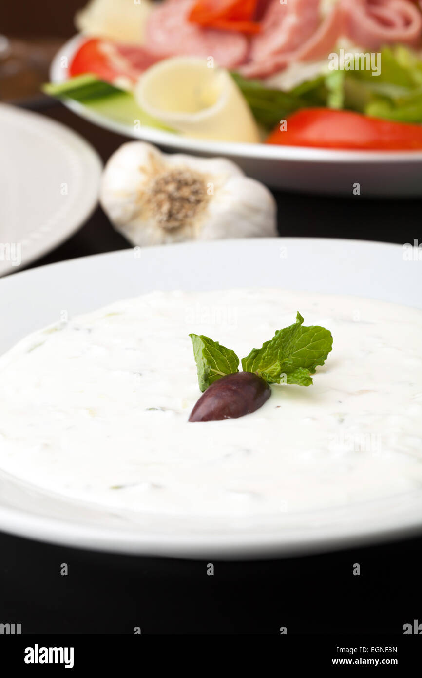 Greco salsa tzatziki Foto Stock