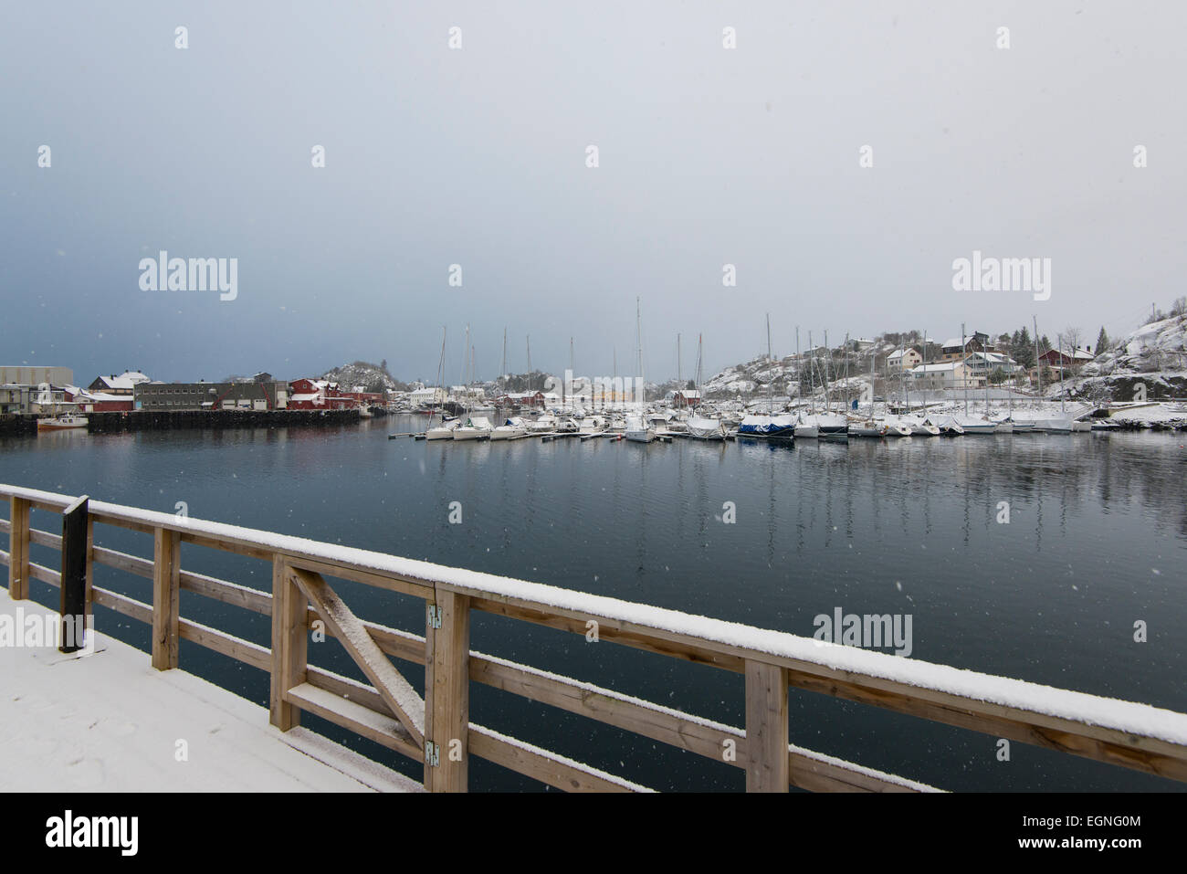 Porto di Svolvaer, Svolvaer, Isole Lofoten in Norvegia Foto Stock