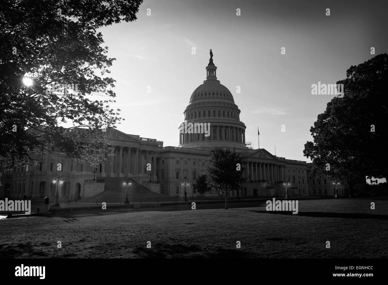 Capitol Building Washington DC sunset garden USA il Congresso USA Foto Stock