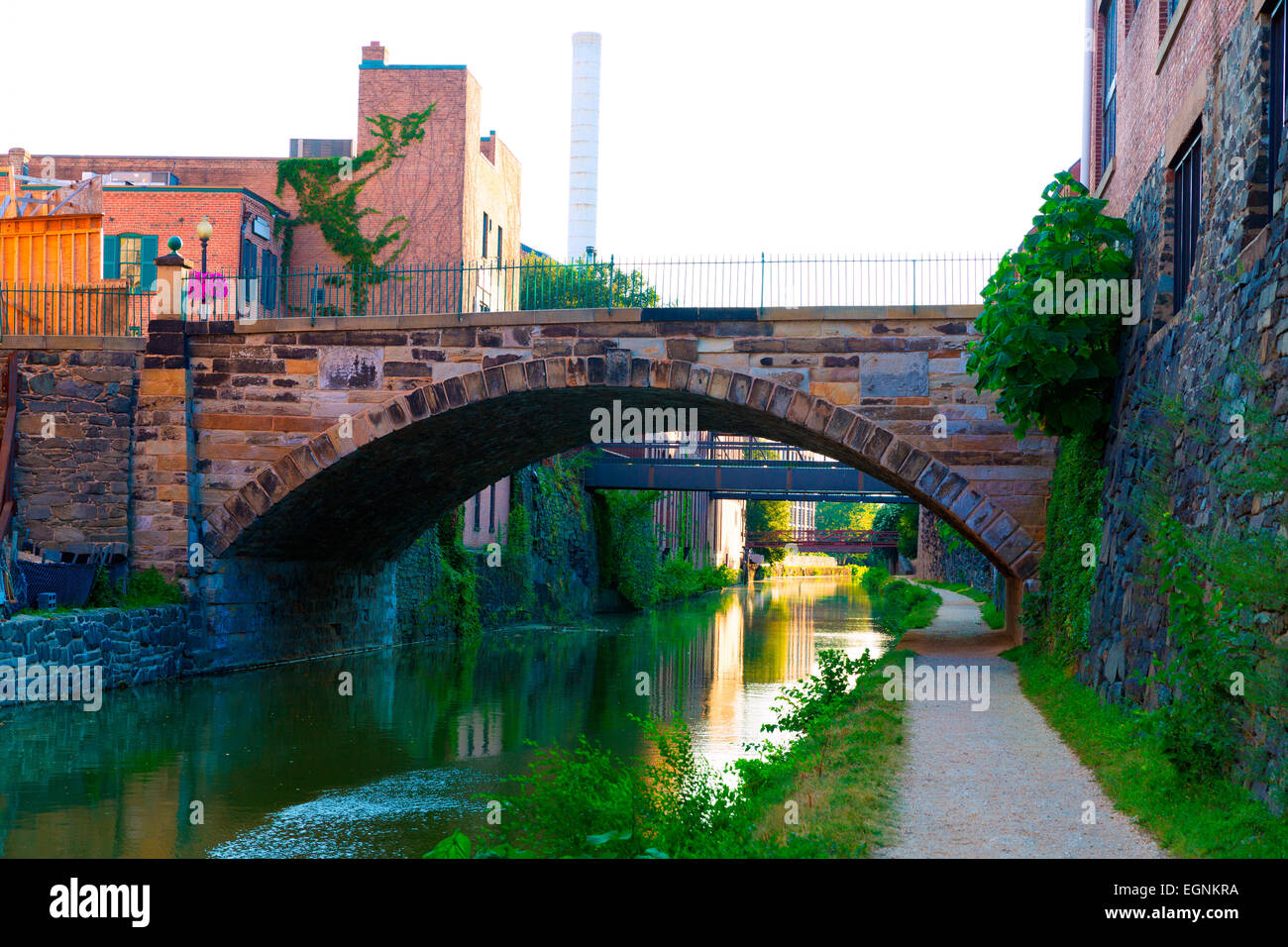 Chesapeake e Ohio Canal Parco nazionale storico di Georgetown a Washington DC Foto Stock