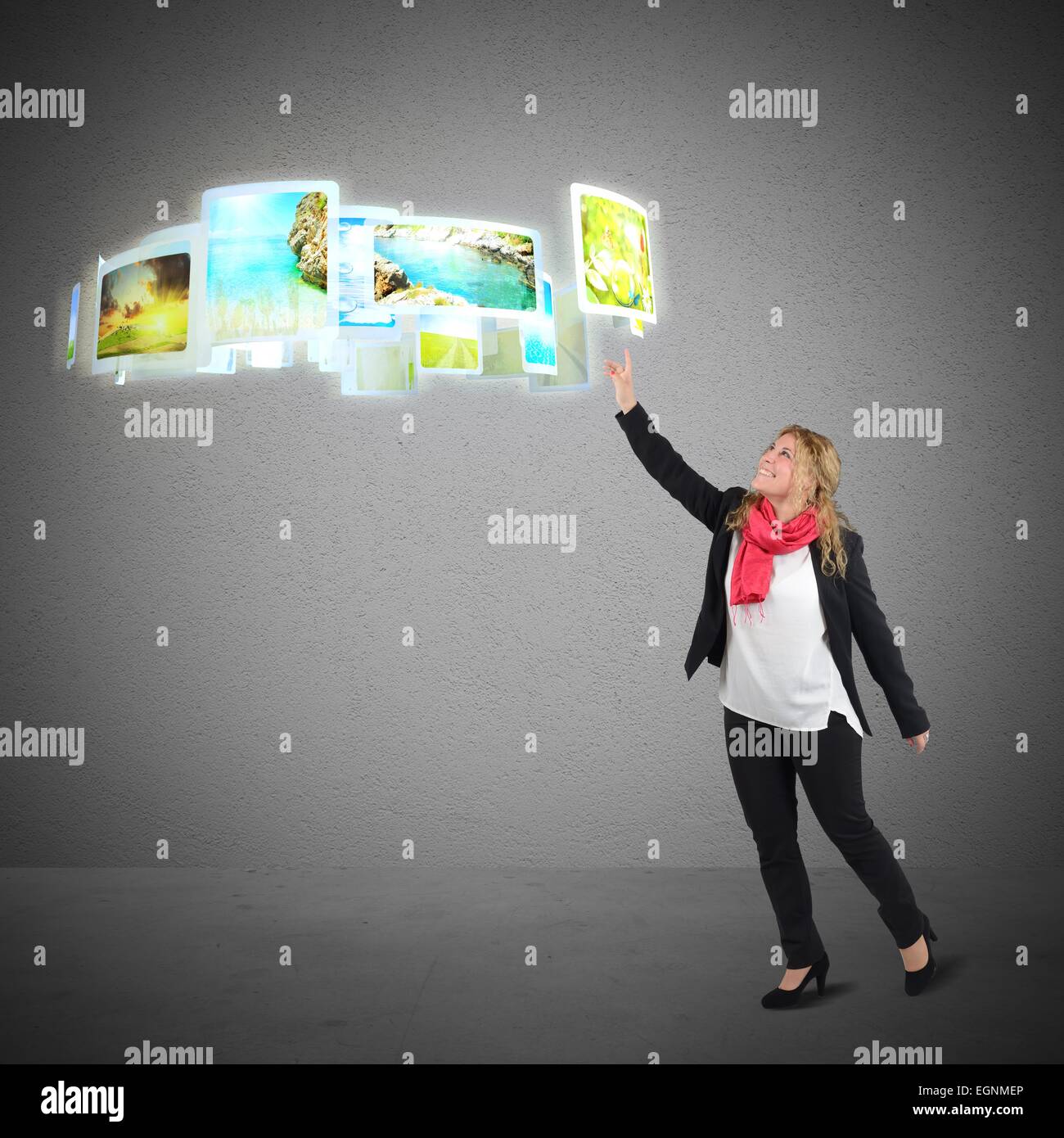 Donna seleziona il paesaggio Foto Stock