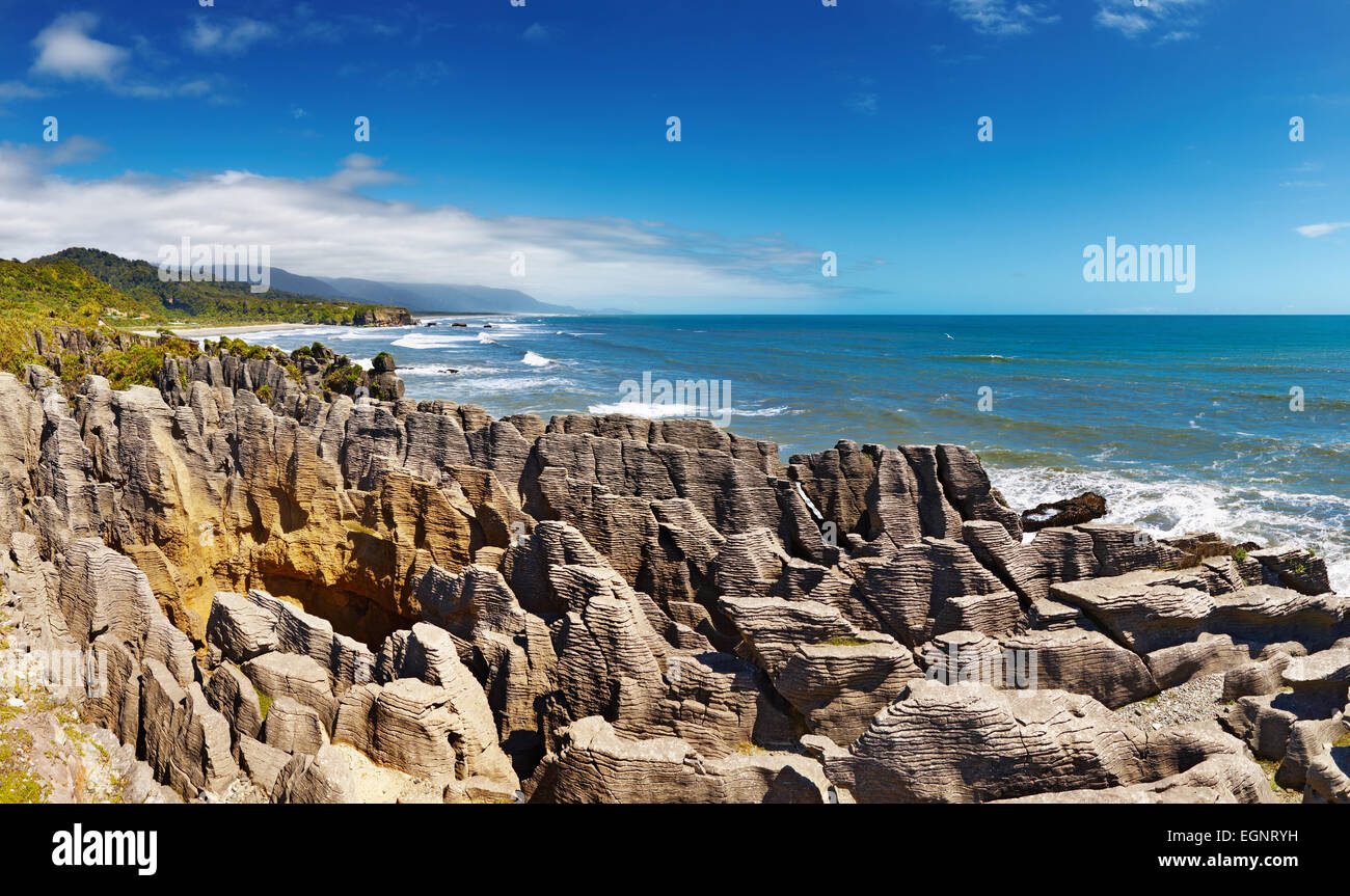 Punakaiki Pancake Rocks, West Coast, Nuova Zelanda Foto Stock
