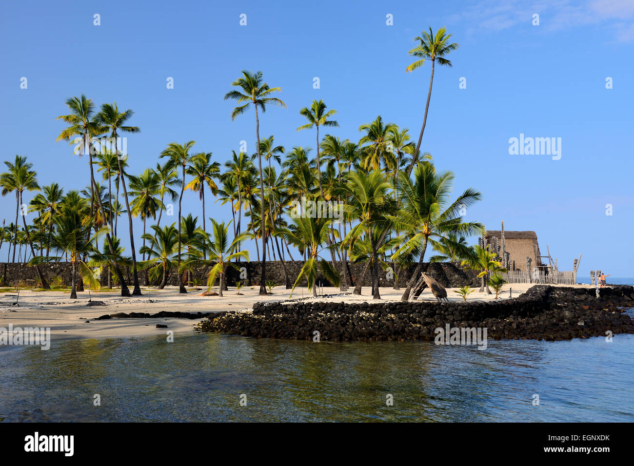 Pu'uhonua O Honaunau National Historical Park, Big Island, Hawaii, STATI UNITI D'AMERICA Foto Stock
