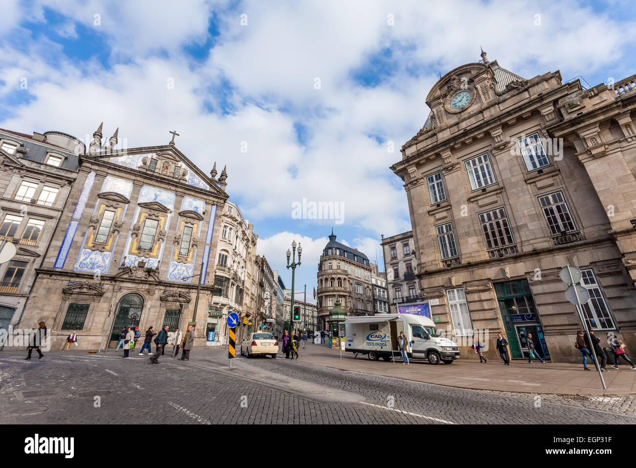 Vista del Congregados Chiesa e alla stazione ferroviaria di Sao Bento. Foto Stock
